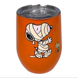 Peanuts Snoopy and Woodstock Mummies Insulated Wine Tumbler Pumpkin Orange 12 oz